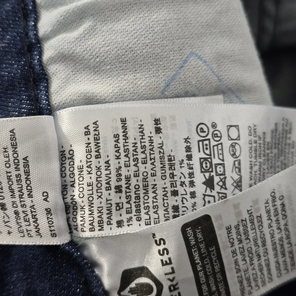Levis 501 Original Fit Mens Dark Wash Blue Straight Leg‎ Button Fly Jeans 38x34